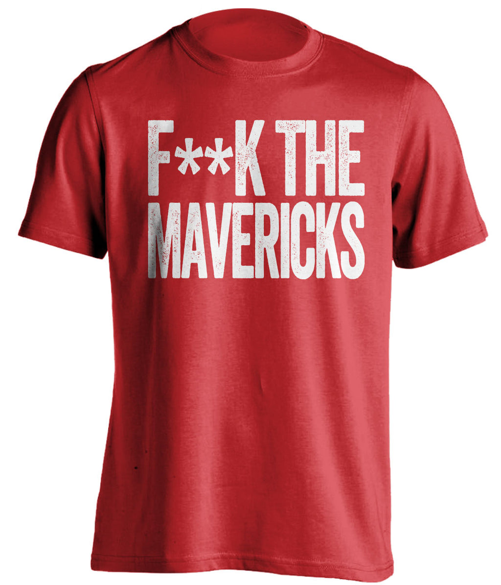 Fuck the Mavericks Censored Red Statement Tee for Houston Rockets Fans by Beef Shirts
