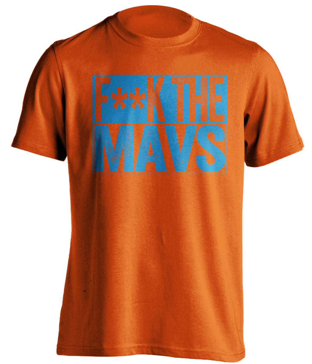 Fuck the Mavs Censored Orange Box Logo Shirt for Oklahoma City Thunder Fans by Beef Shirts