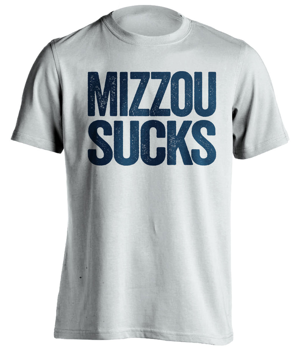 Mizzou Sucks Statement Tee – White Illinois Fighting Illini Fan Shirt | Beef Shirts