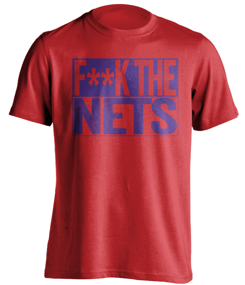 Fuck the Nets Censored Red Haters Tee for Toronto Raptors Fans Shirt by Beef Shirts