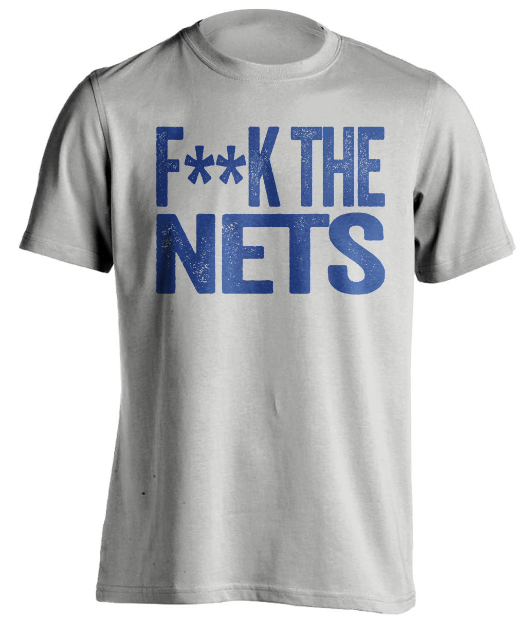 Fuck the Nets Censored Grey Statement Tee for Philadelphia 76ers Fans by Beef Shirts