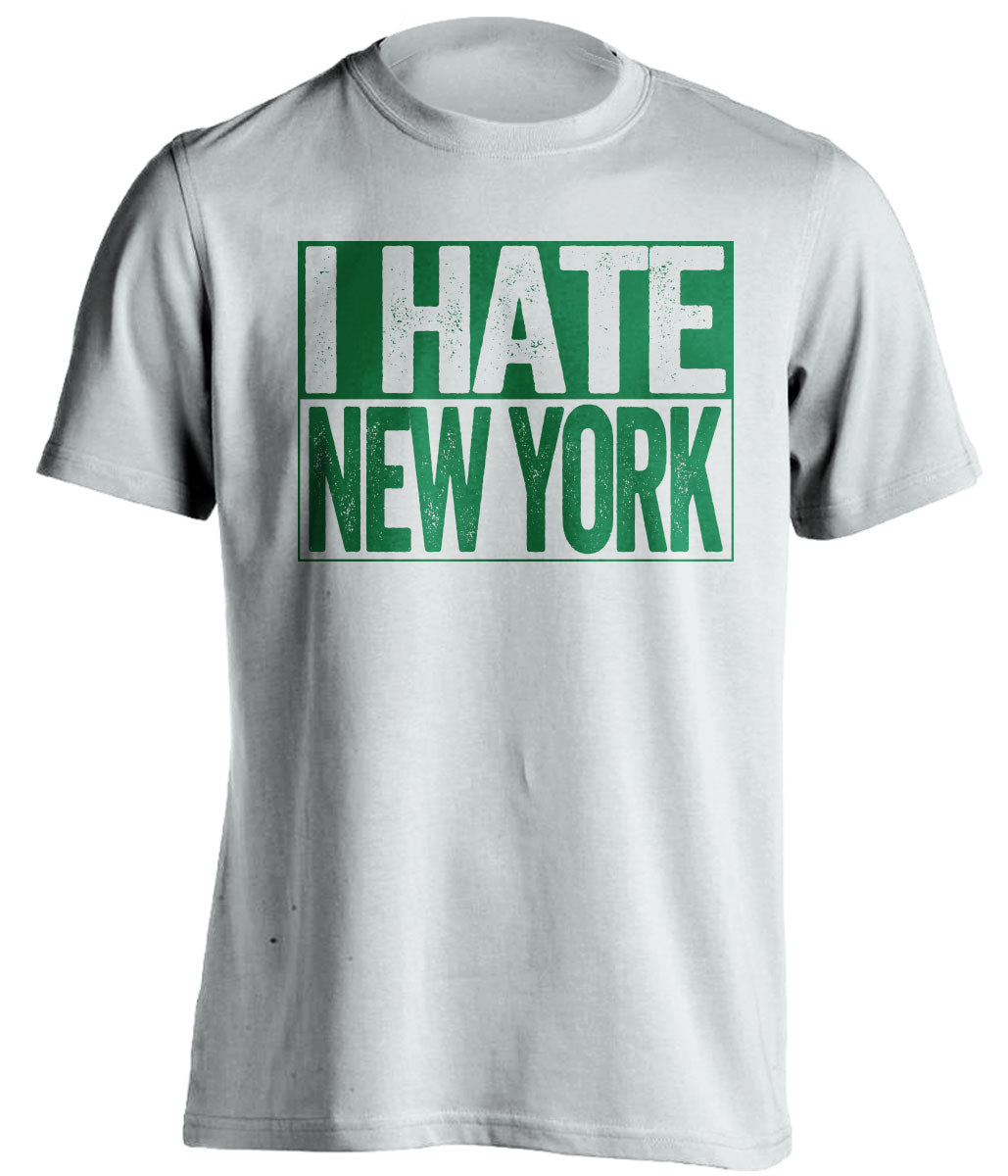 I Hate New York White Box Logo Shirt for Philadelphia Eagles Fans Gameday Haters Tee by Beef Shirts