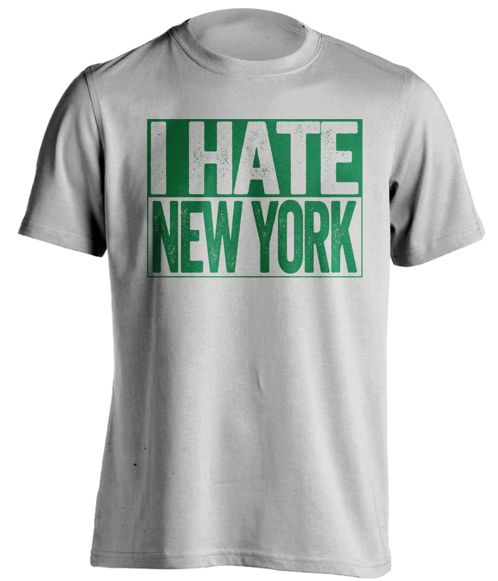 I Hate New York Grey Box Logo Shirt for Philadelphia Eagles Fans Gameday Haters Tee by Beef Shirts
