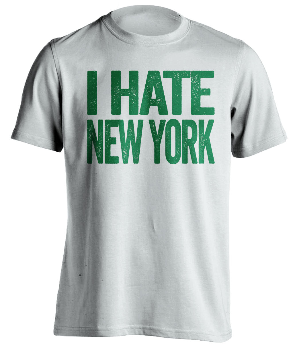 I Hate New York White Statement Shirt for Philadelphia Eagles Fans Rivalry Tee by Beef Shirts