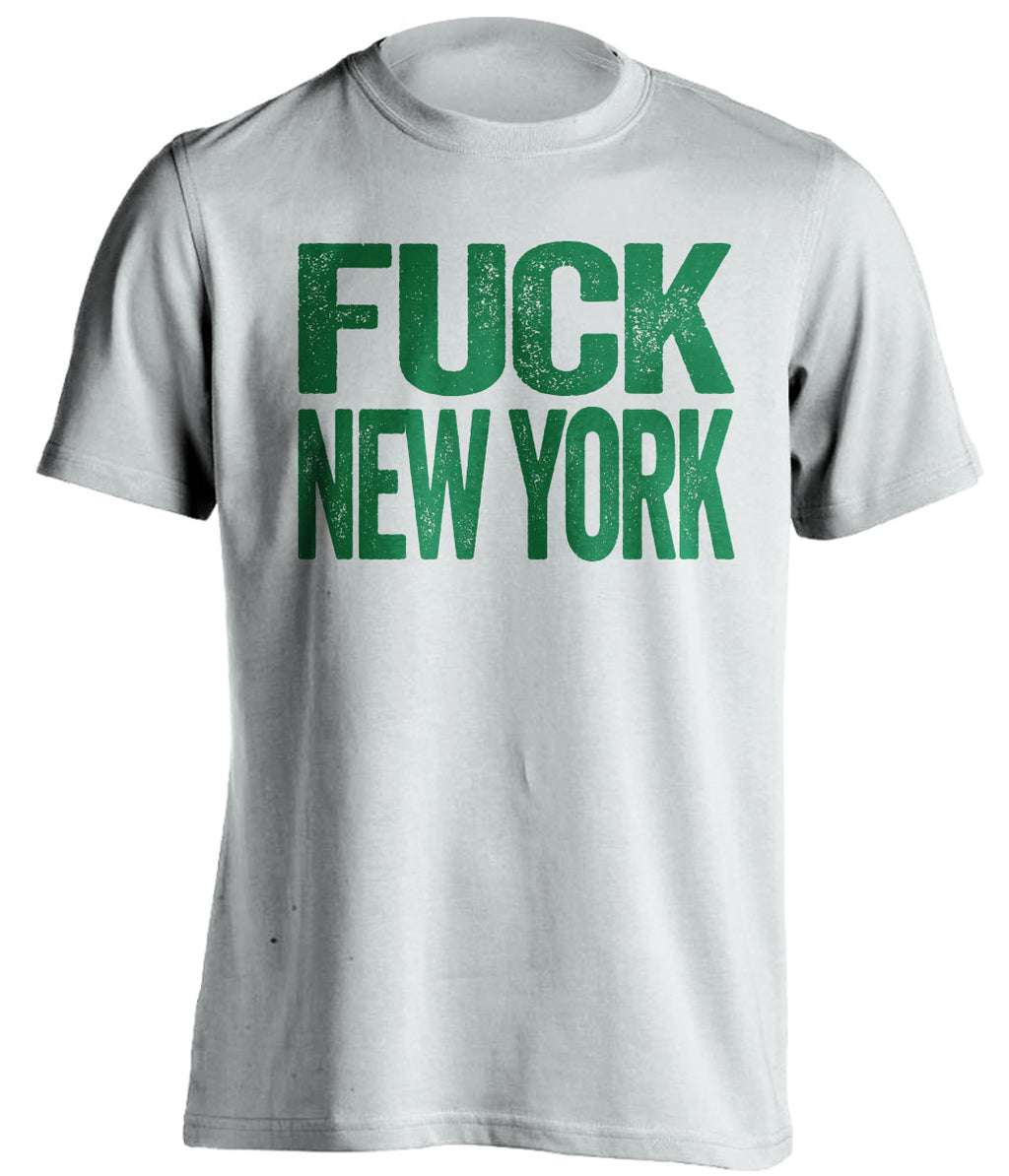 Fuck New York Uncensored White Statement Tee for Philadelphia Eagles Fans by Beef Shirts