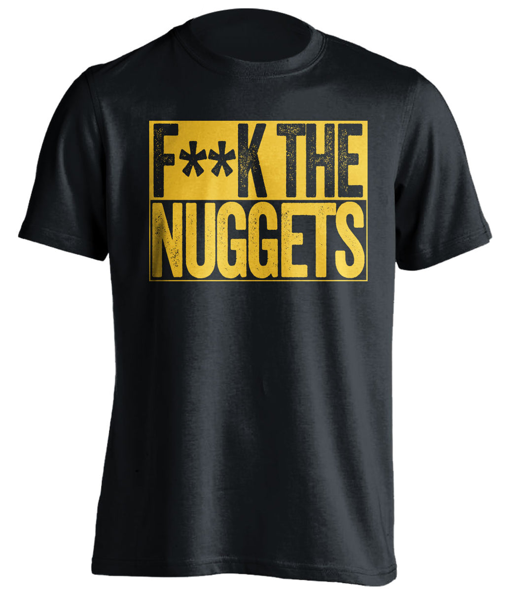 Fuck the Nuggets Censored Black Shirt for Utah Jazz Fans Box Logo Tee by Beef Shirts