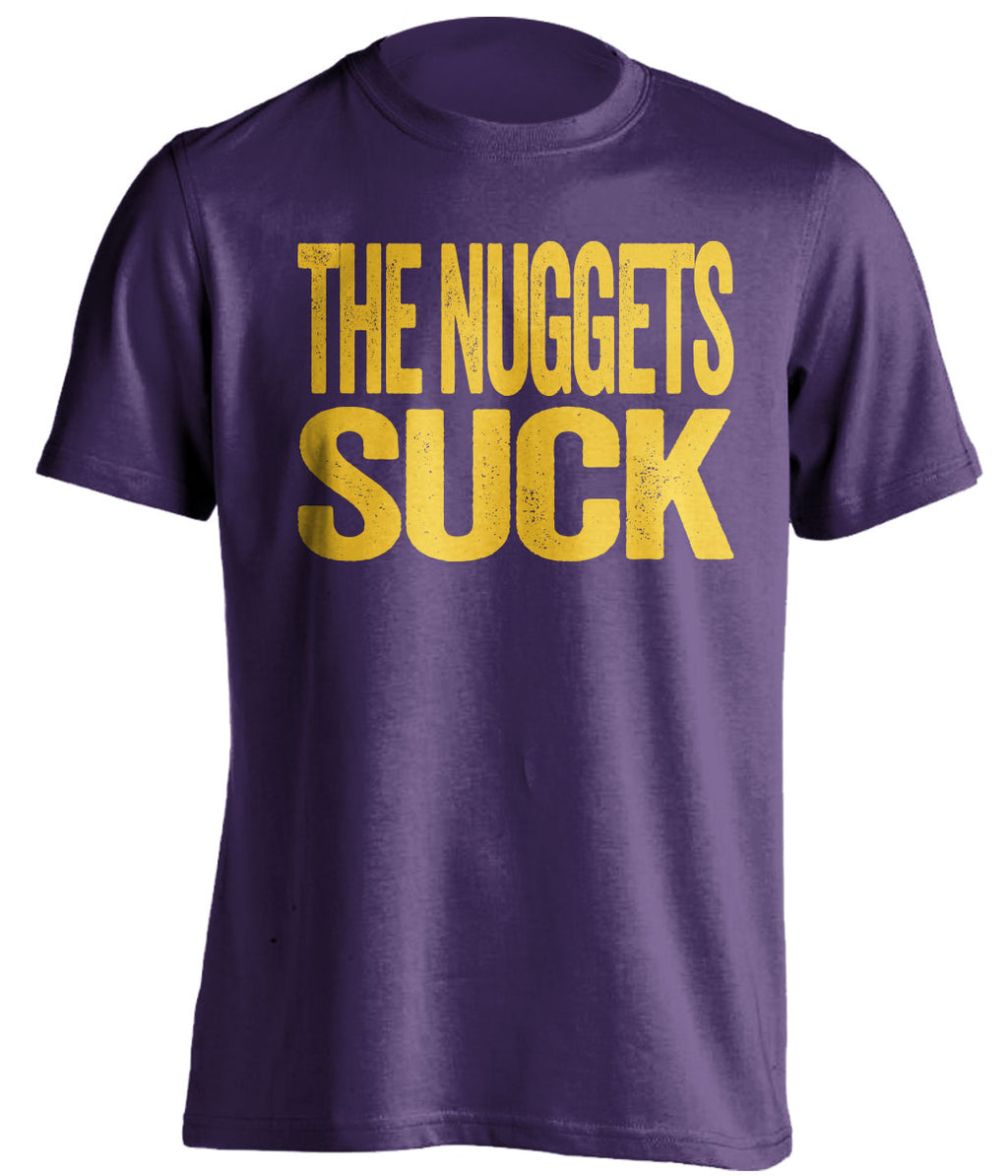 The Nuggets Suck purple statement shirt for Utah Jazz Fans rivalry haters tee by Beef Shirts