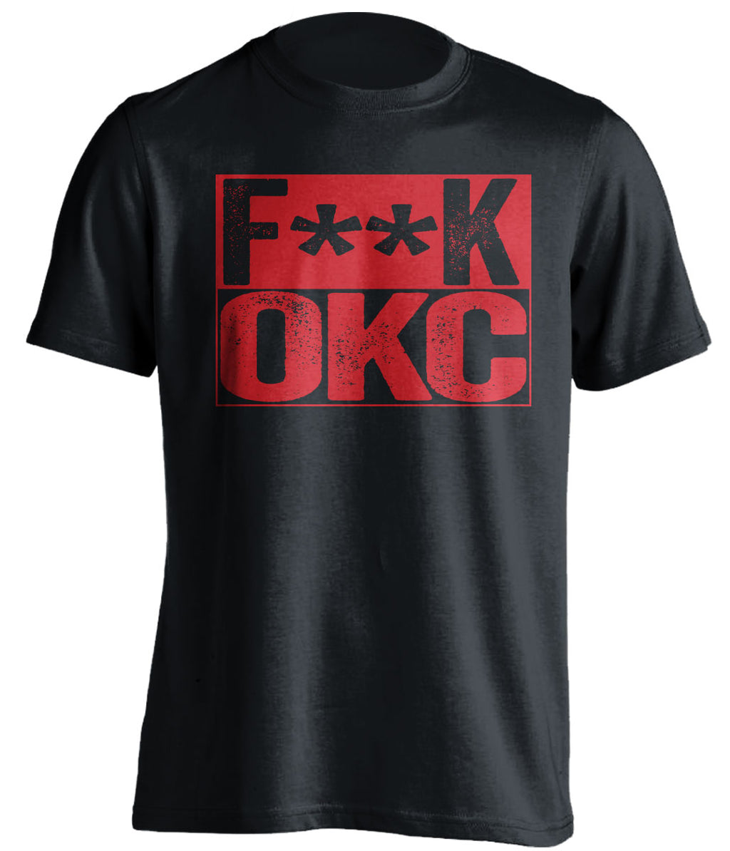 Fuck OKC Censored Black Box Logo Shirt for Portland Blazers Fans by Beef Shirts