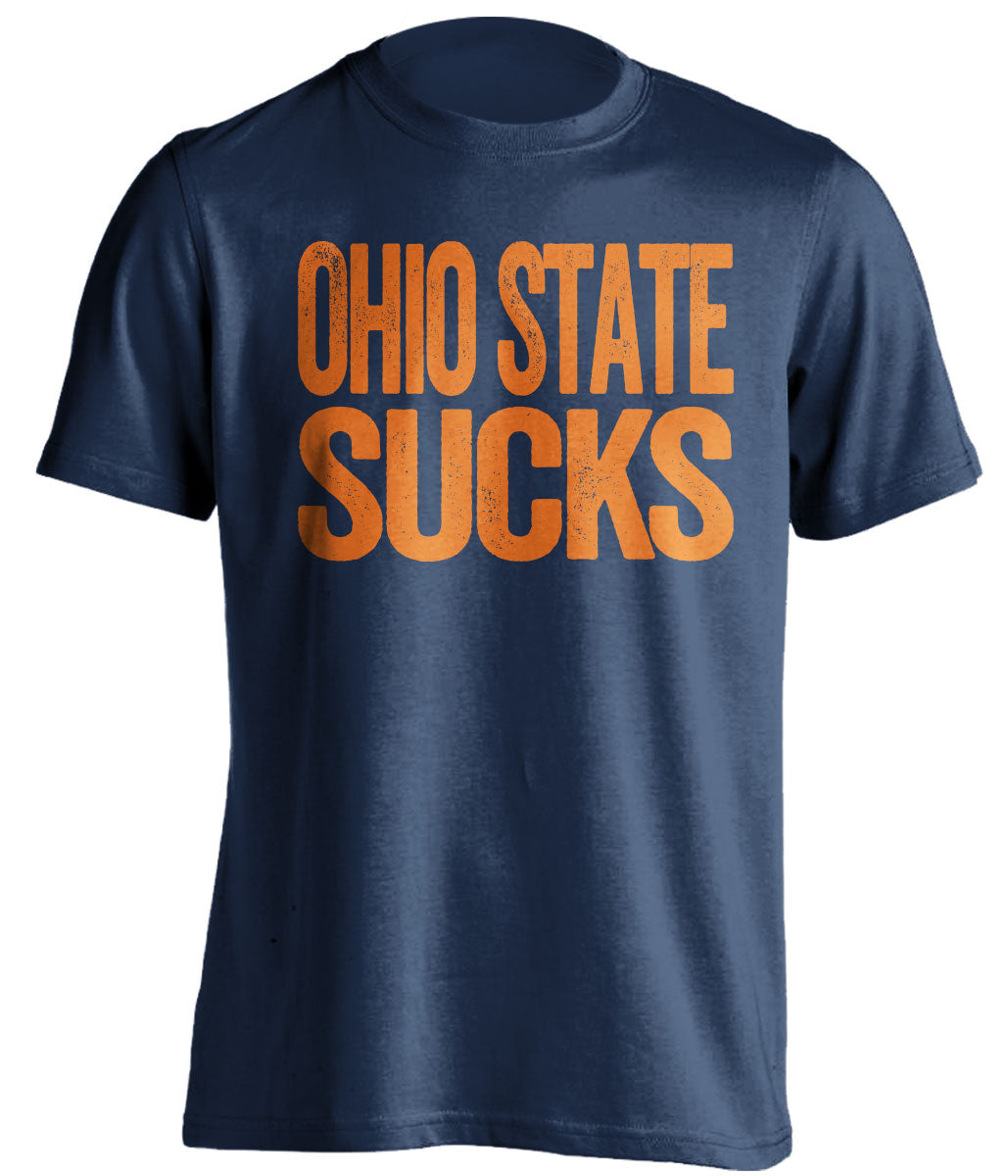 Ohio State Sucks Statement Tee – Navy Illinois Fighting Illini Fan Shirt | Beef Shirts
