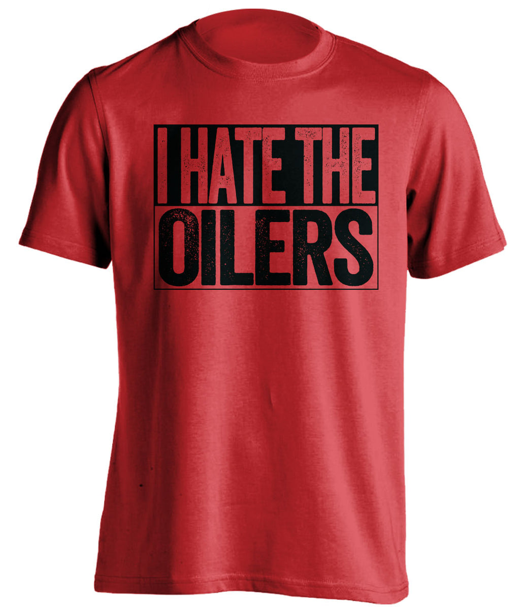 I Hate the Oilers red box logo shirt for Ottawa Senators fans gameday haters tee by Beef Shirts