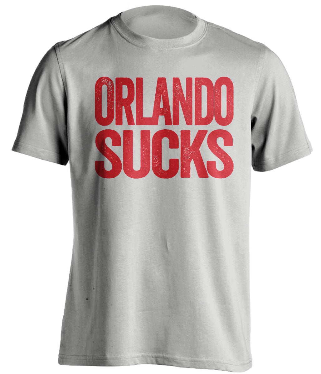 Orlando Sucks Magic grey statement shirt for Miami Heat Fans haters gameday tee by Beef Shirts