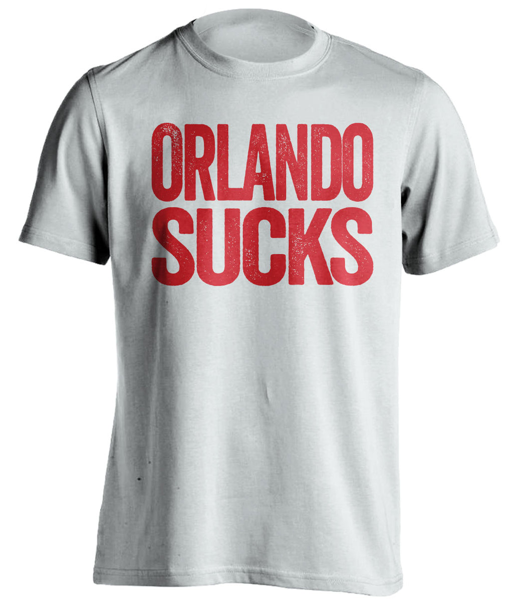Orlando Sucks Magic white statement shirt for Miami Heat Fans haters gameday tee by Beef Shirts