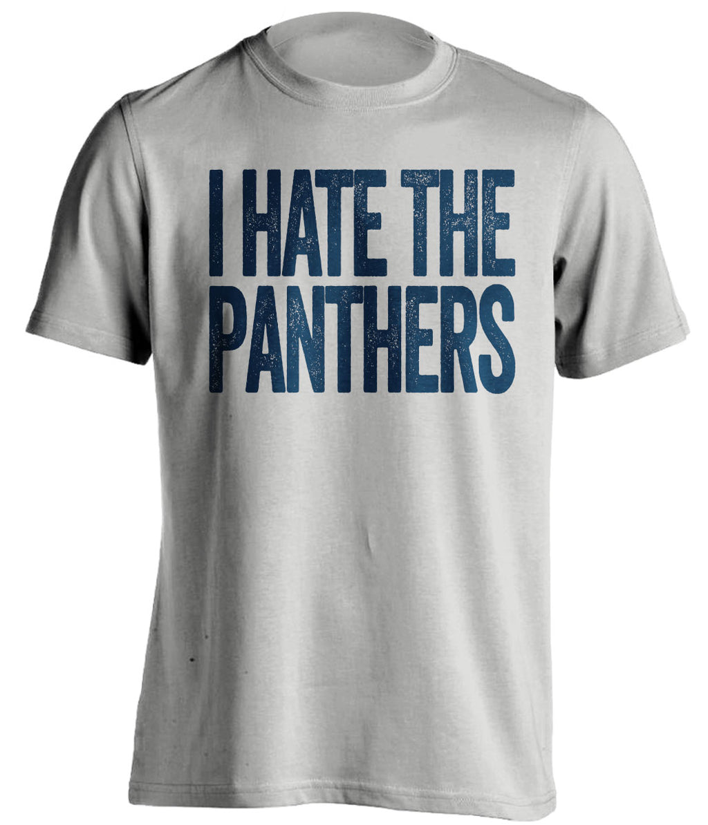 I Hate the Panthers grey statement shirt for Tampa Bay Lightning Fan gameday haters tee by Beef Shirts