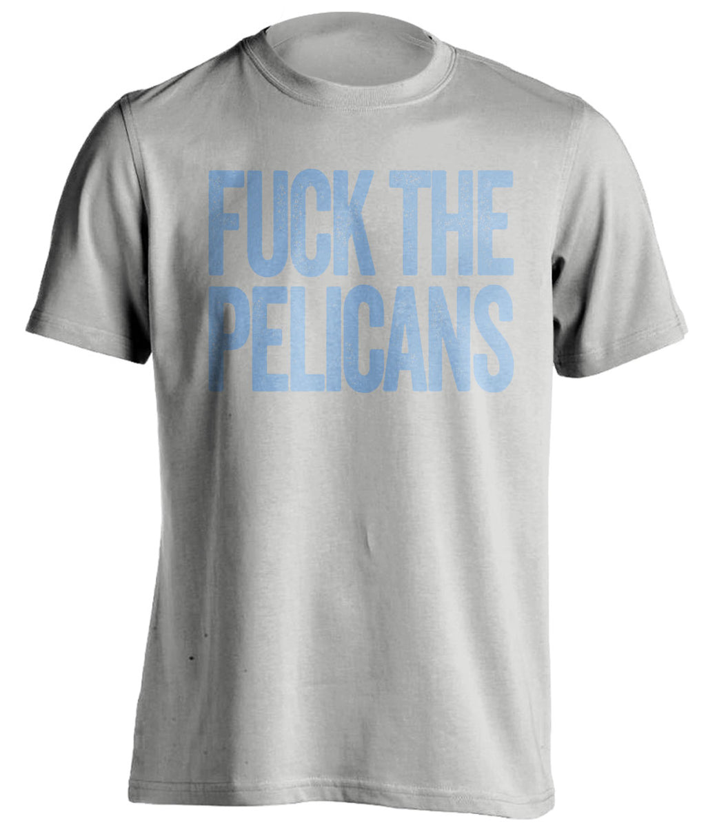 Fuck the Pelicans Uncensored Grey Statement Tee for Memphis Grizzlies Fans Shirt by Beef Shirts
