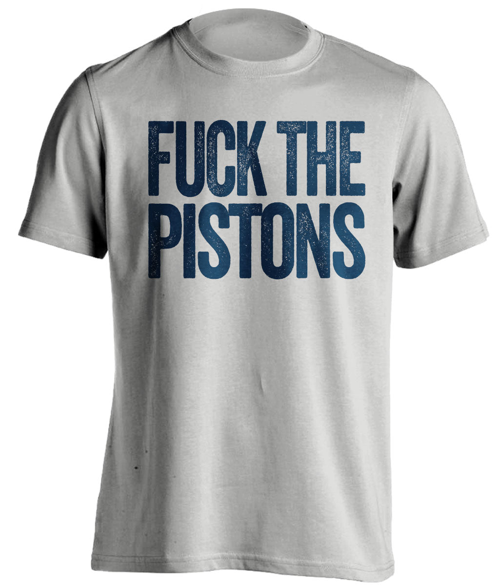 Fuck the Pistons Uncensored Grey Statement Tee for Indiana Pacers Fans by Beef Shirts