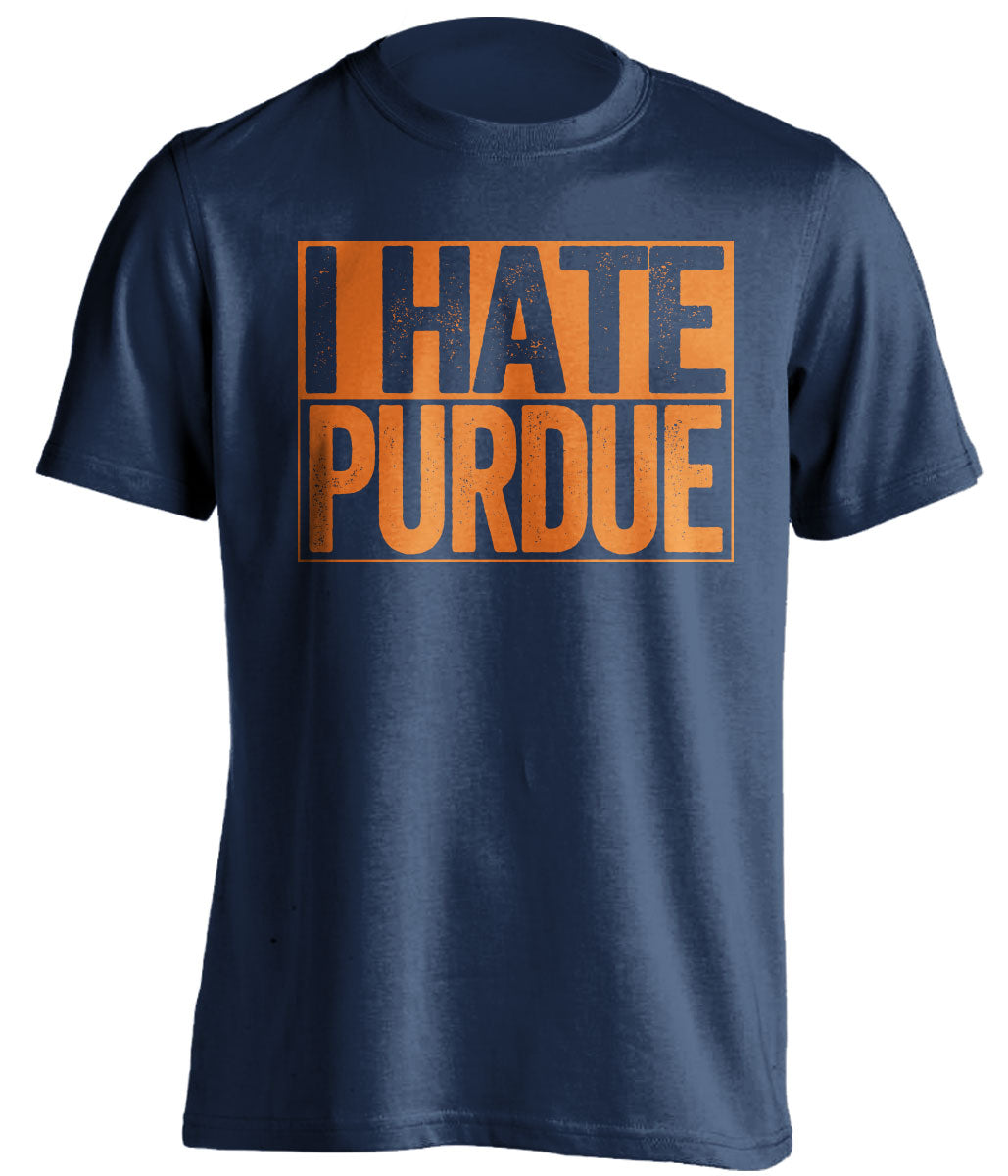 I Hate Purdue navy shirt haters tee for Illinois Fighting Illini Fans by Beef Shirts