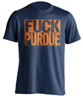 Fuck Purdue Uncensored Navy Shirt for Illinois Fighting Illini Fans by Beef Shirts