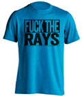 Fuck the Rays Uncensored Blue Box Logo Shirt for Miami Marlins Fans by Beef Shirts