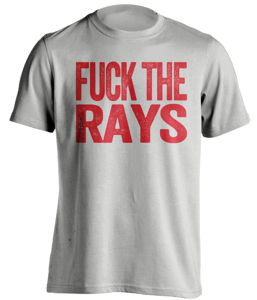 Fuck the Rays Uncensored Grey Statement Tee for Boston Red Sox Fans Haters Shirt by Beef Shirts