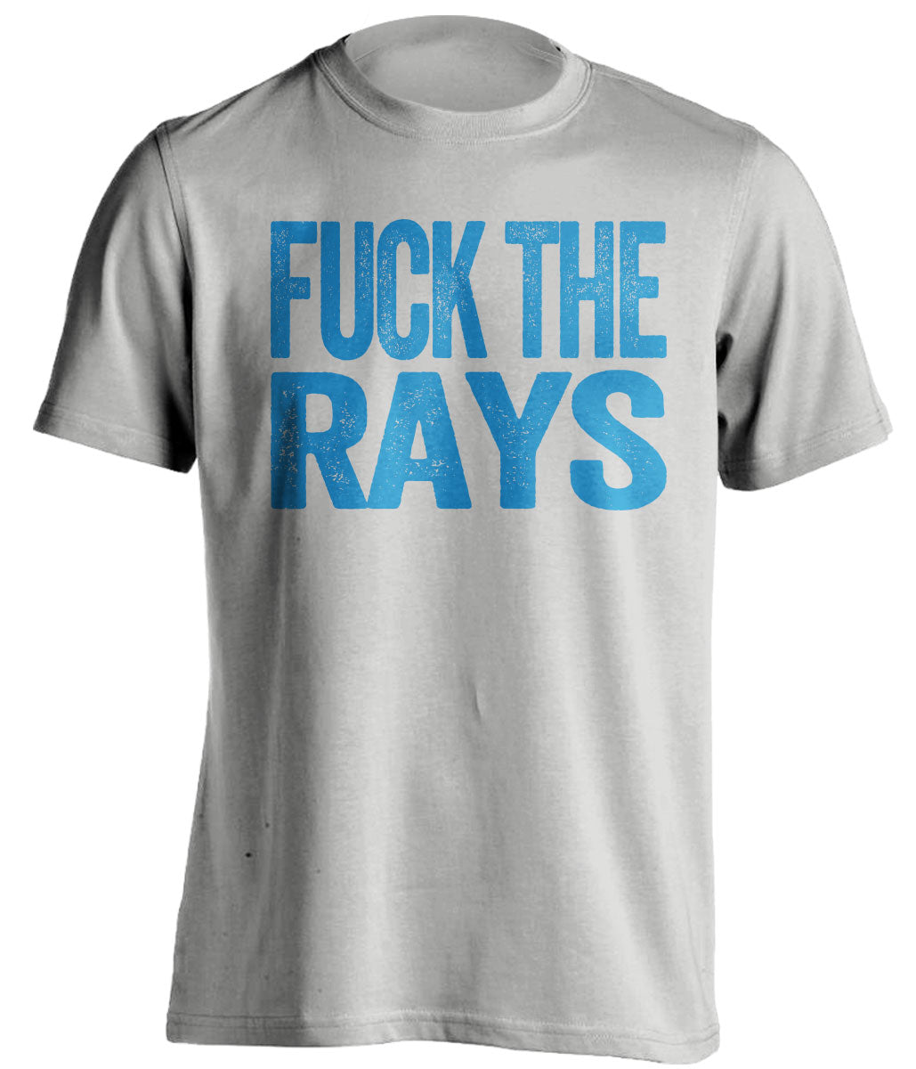 Fuck the Rays Uncensored Grey Statement Tee for Miami Marlins Fans Haters Shirt by Beef Shirts