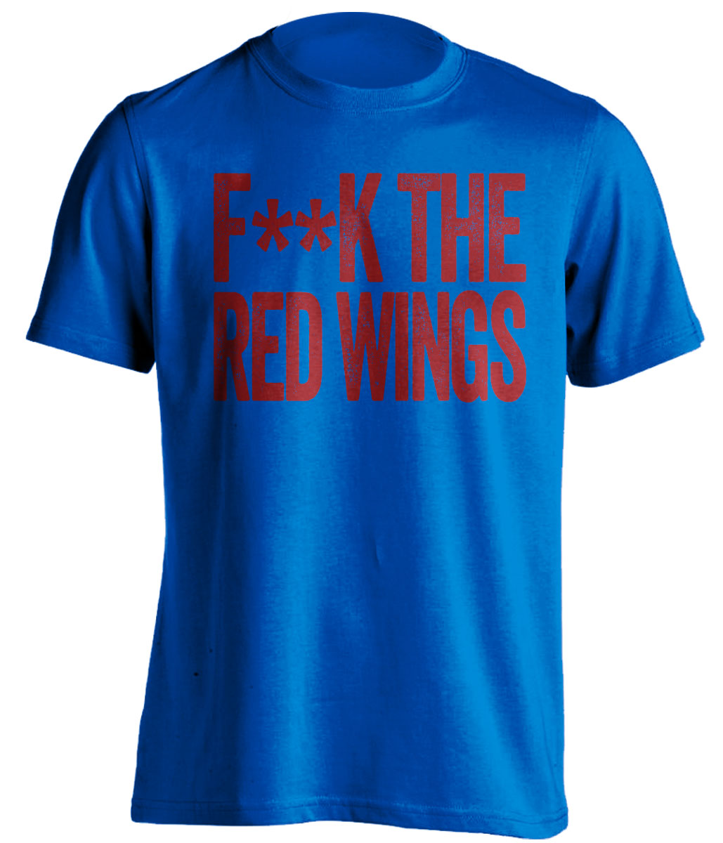 Fuck the Red Wings Censored blue statement tee for Colorado Avalanche fans by Beef Shirts