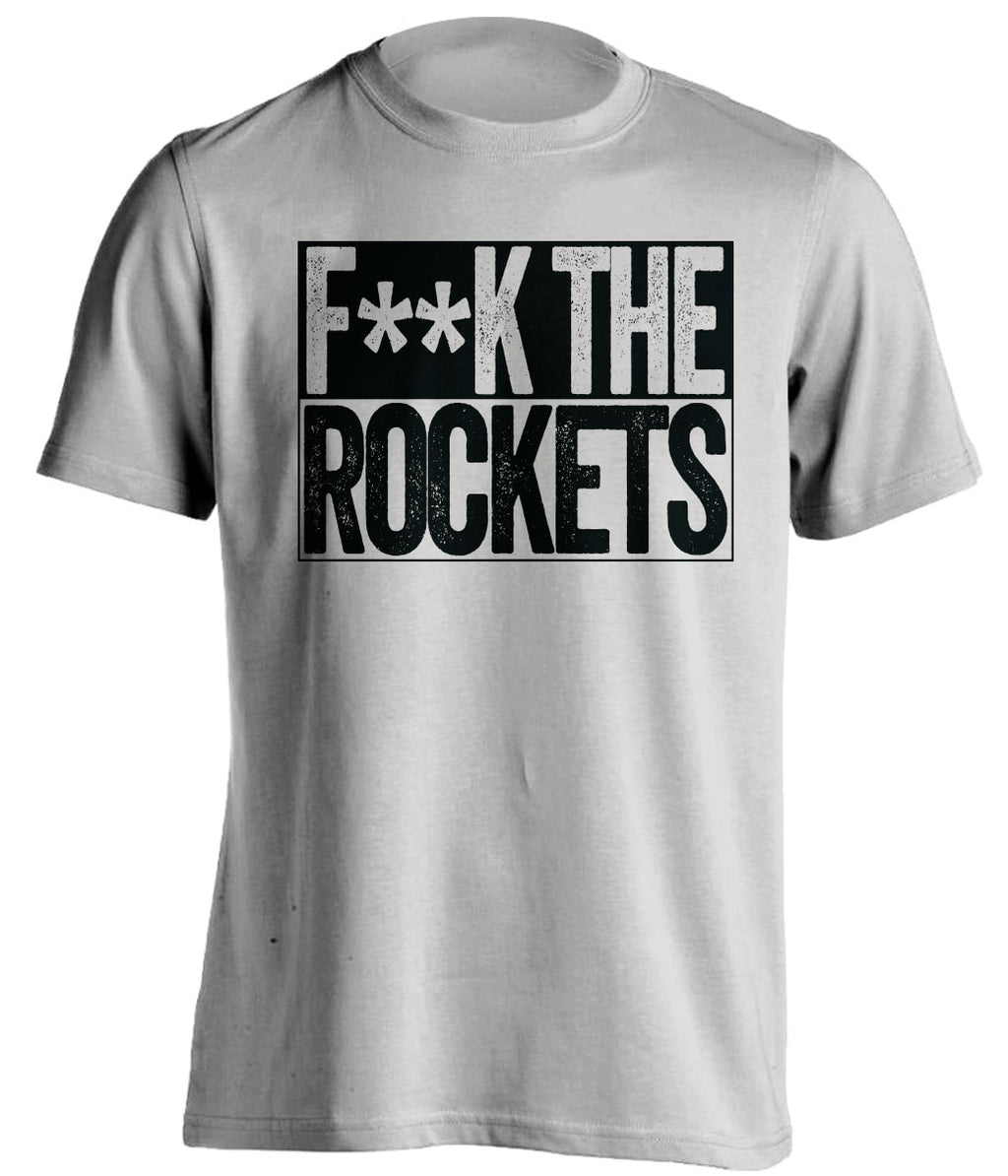 Fuck the Rockets Censored Light Grey Box Logo Shirt for San Antonio Spurs Fans by Beef Shirts