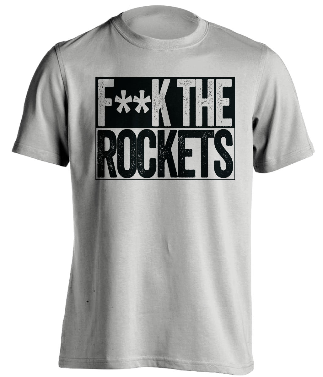 Fuck the Rockets Censored Light Grey Box Logo Shirt for San Antonio Spurs Fans by Beef Shirts