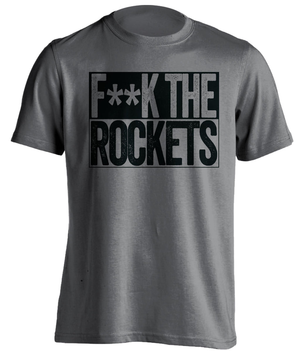 Fuck the Rockets Censored Dark Grey Box Logo Shirt for San Antonio Spurs Fans by Beef Shirts
