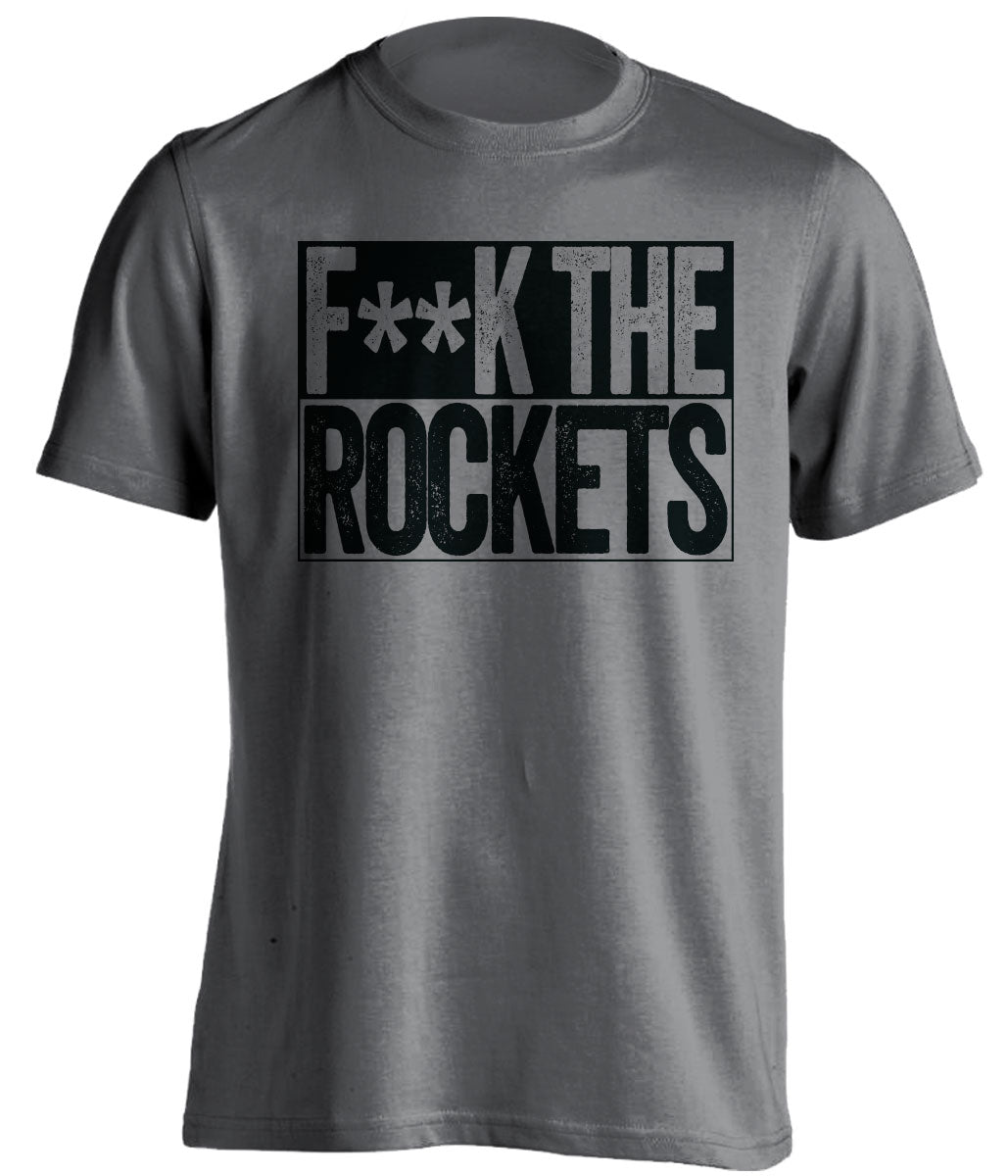 Fuck the Rockets Censored Dark Grey Box Logo Shirt for San Antonio Spurs Fans by Beef Shirts