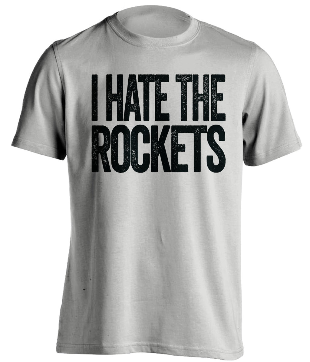 I Hate the Rockets light grey statement shirt for San Antonio Spurs fans gameday haters tee by Beef Shirts