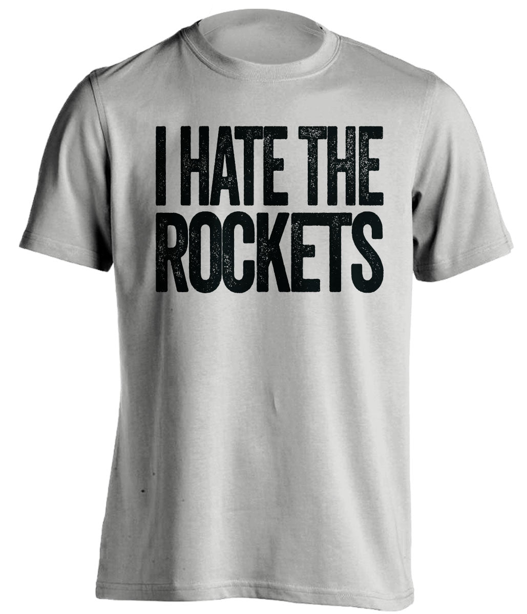 I Hate the Rockets light grey statement shirt for San Antonio Spurs fans gameday haters tee by Beef Shirts