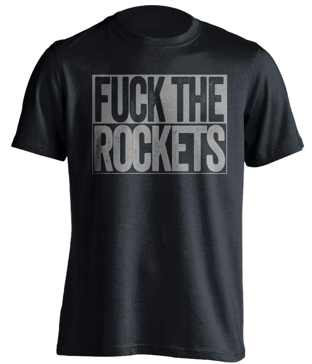 Fuck the Rockets Uncensored Black Box Logo Shirt for San Antonio Spurs Fans by Beef Shirts