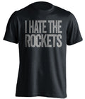 I Hate the Rockets black statement shirt for San Antonio Spurs fans gameday haters tee by Beef Shirts