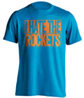 I Hate the Rockets blue box logo shirt for Oklahoma City Thunder fans gameday haters tee by Beef Shirts