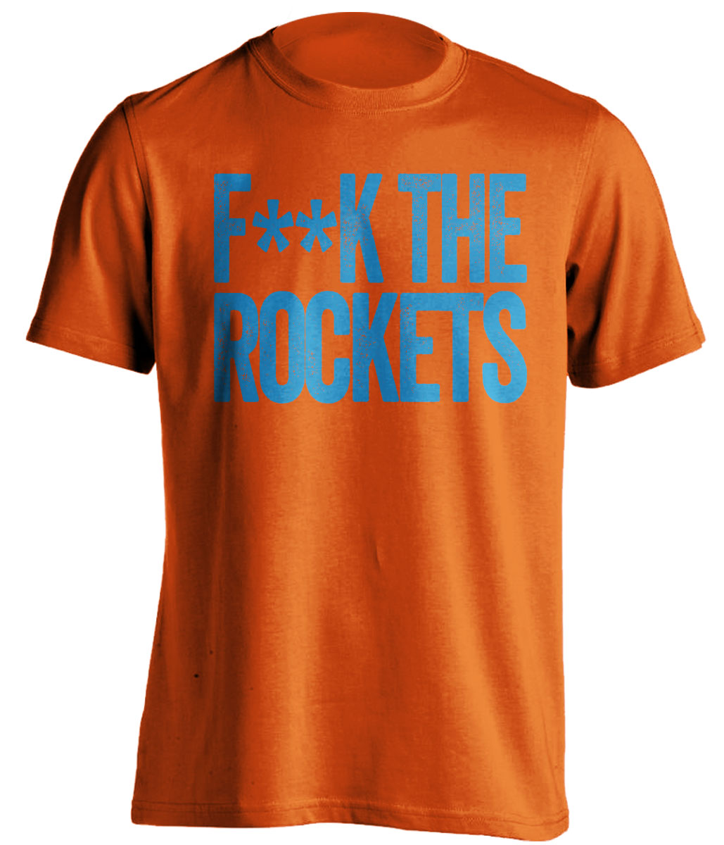 Fuck the Rockets Censored Orange Statement Tee for Oklahoma City Thunder Fans by Beef Shirts