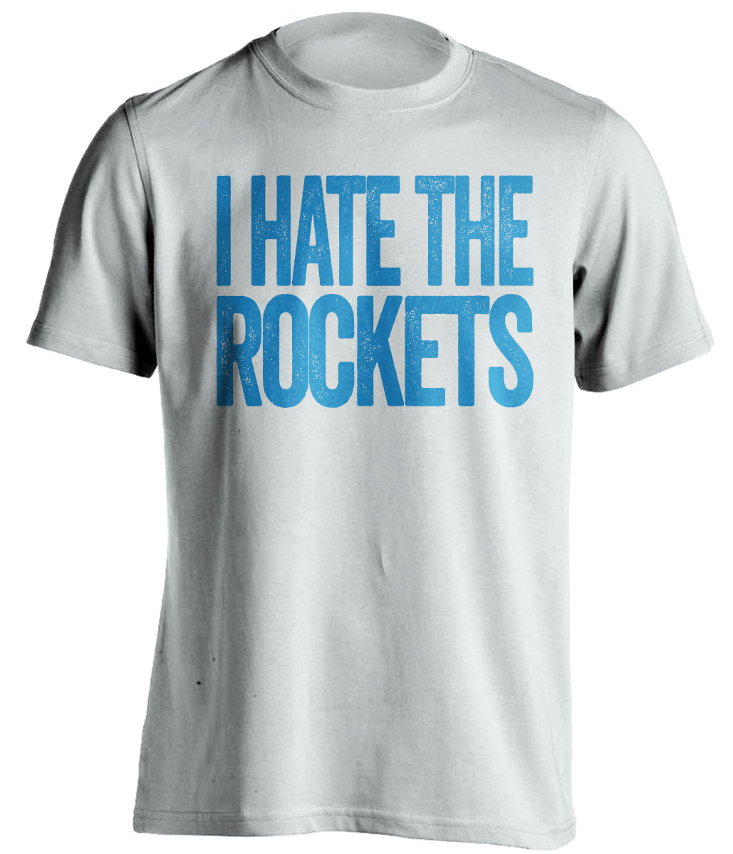 I Hate the Rockets white statement shirt for Oklahoma City Thunder fans gameday haters tee by Beef Shirts