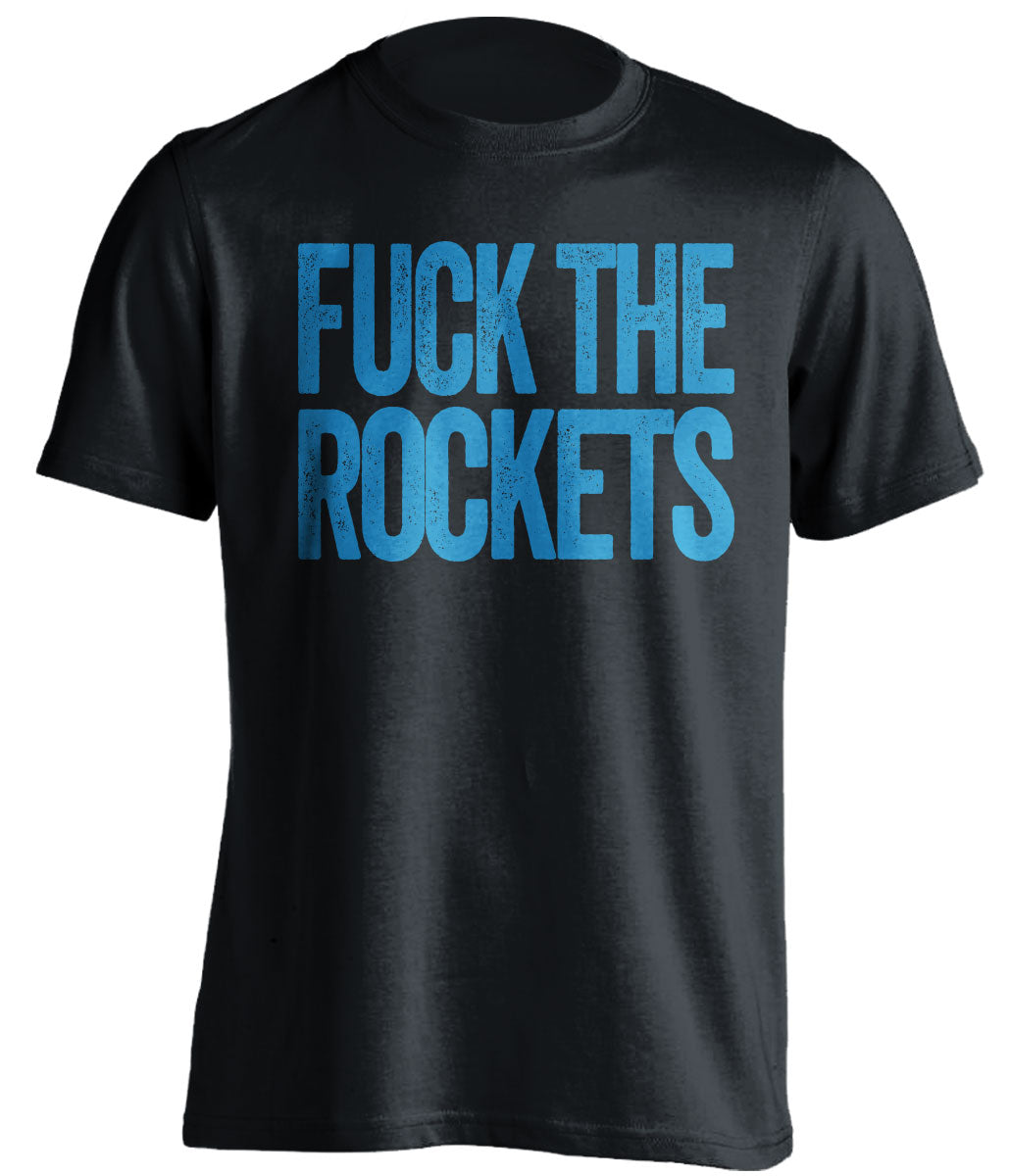 Fuck the Rockets Uncensored Black Statement Tee for Oklahoma City Thunder Fans by Beef Shirts