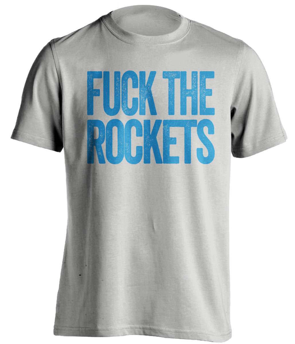 Fuck the Rockets Uncensored Grey Statement Tee for Oklahoma City Thunder Fans by Beef Shirts