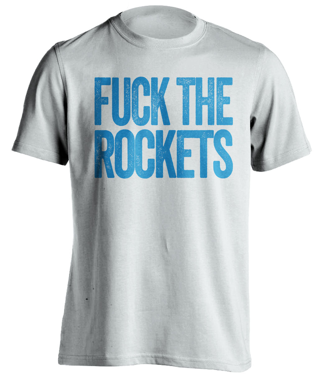 Fuck the Rockets Uncensored White Statement Tee for Oklahoma City Thunder Fans by Beef Shirts
