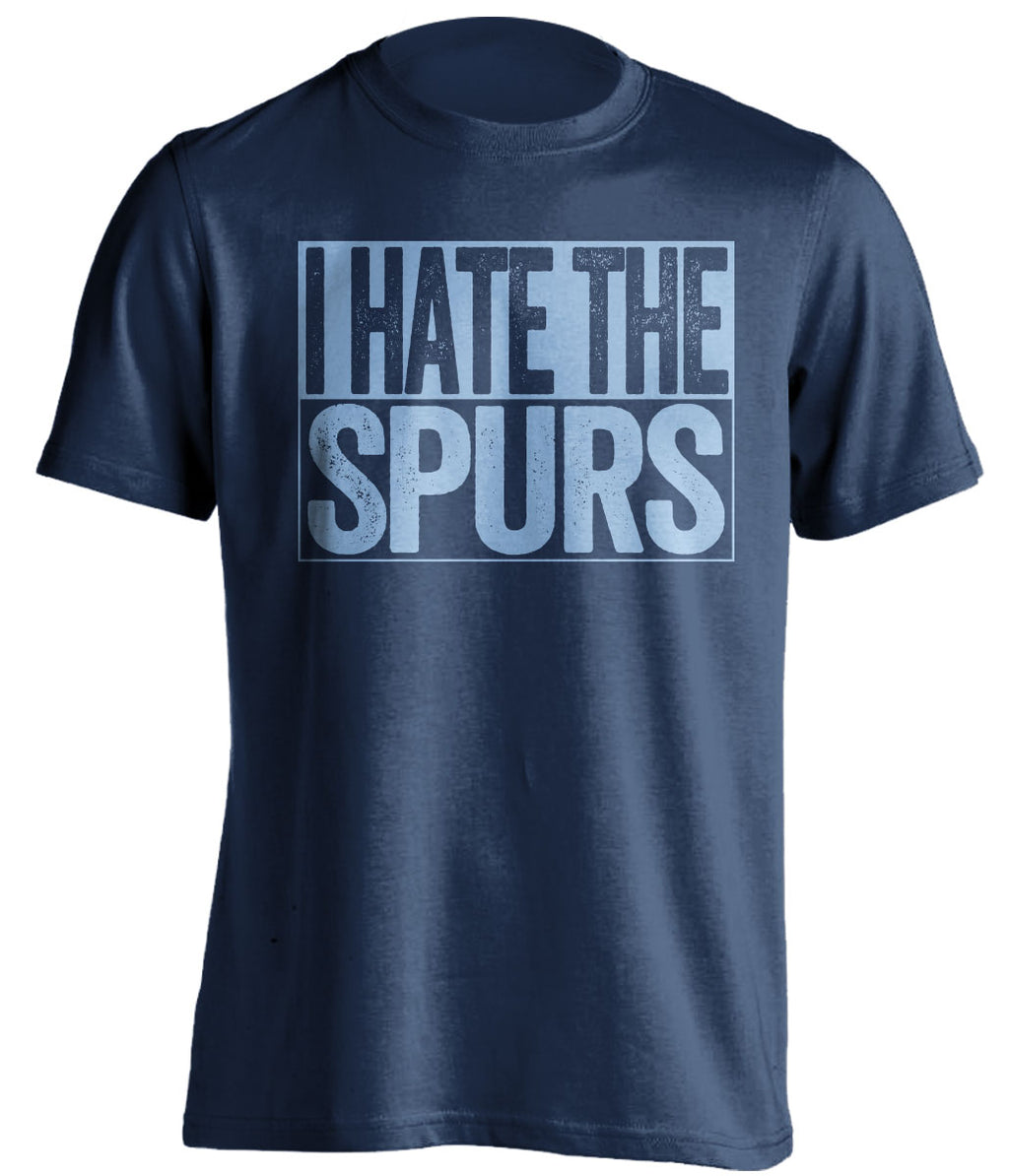 I Hate the Spurs navy shirt for Memphis Grizzlies Fans game night haters tee by Beef Shirts