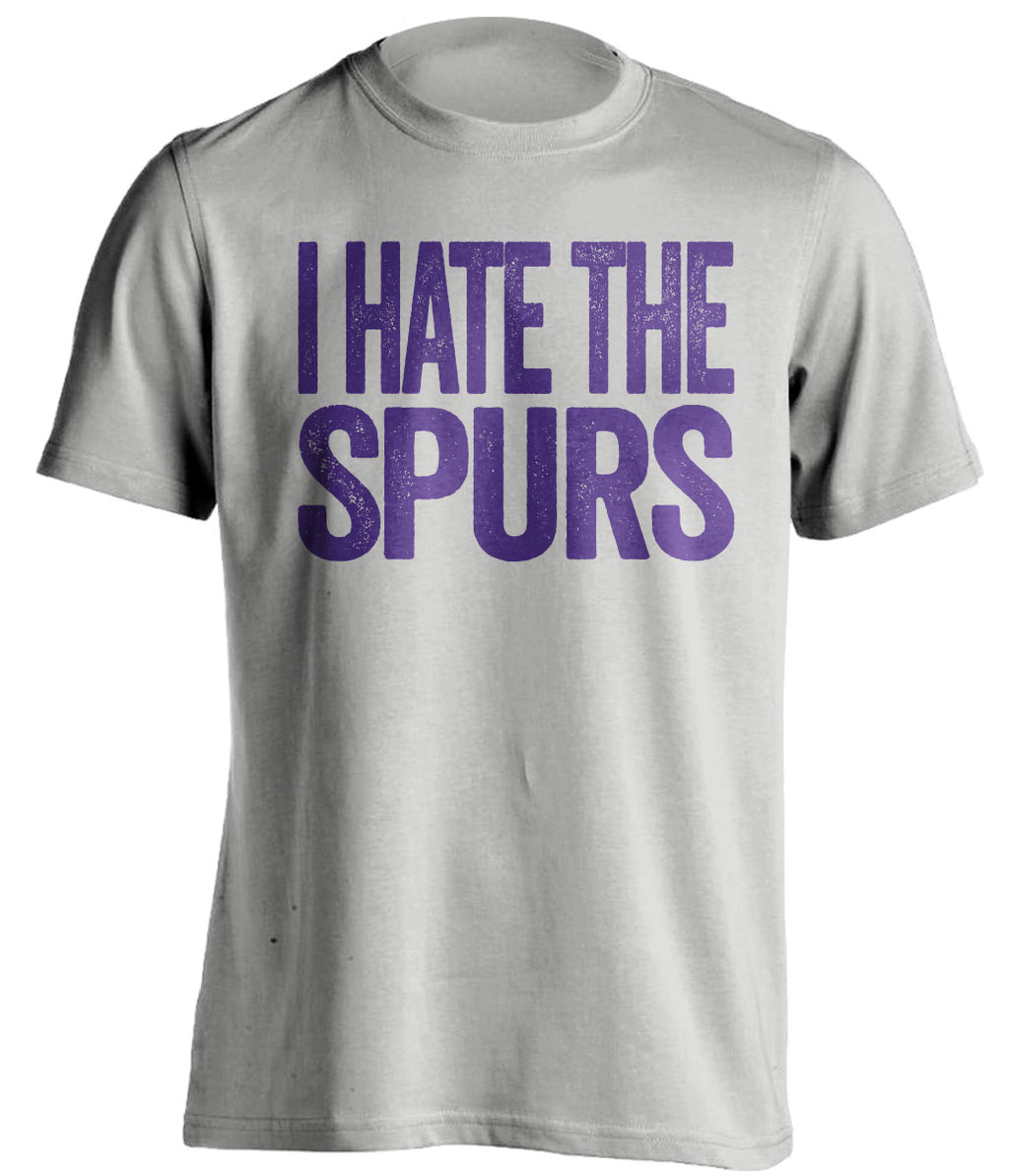 I Hate the Spurs grey statement shirt for Phoenix Suns fans gameday haters tee by Beef Shirts