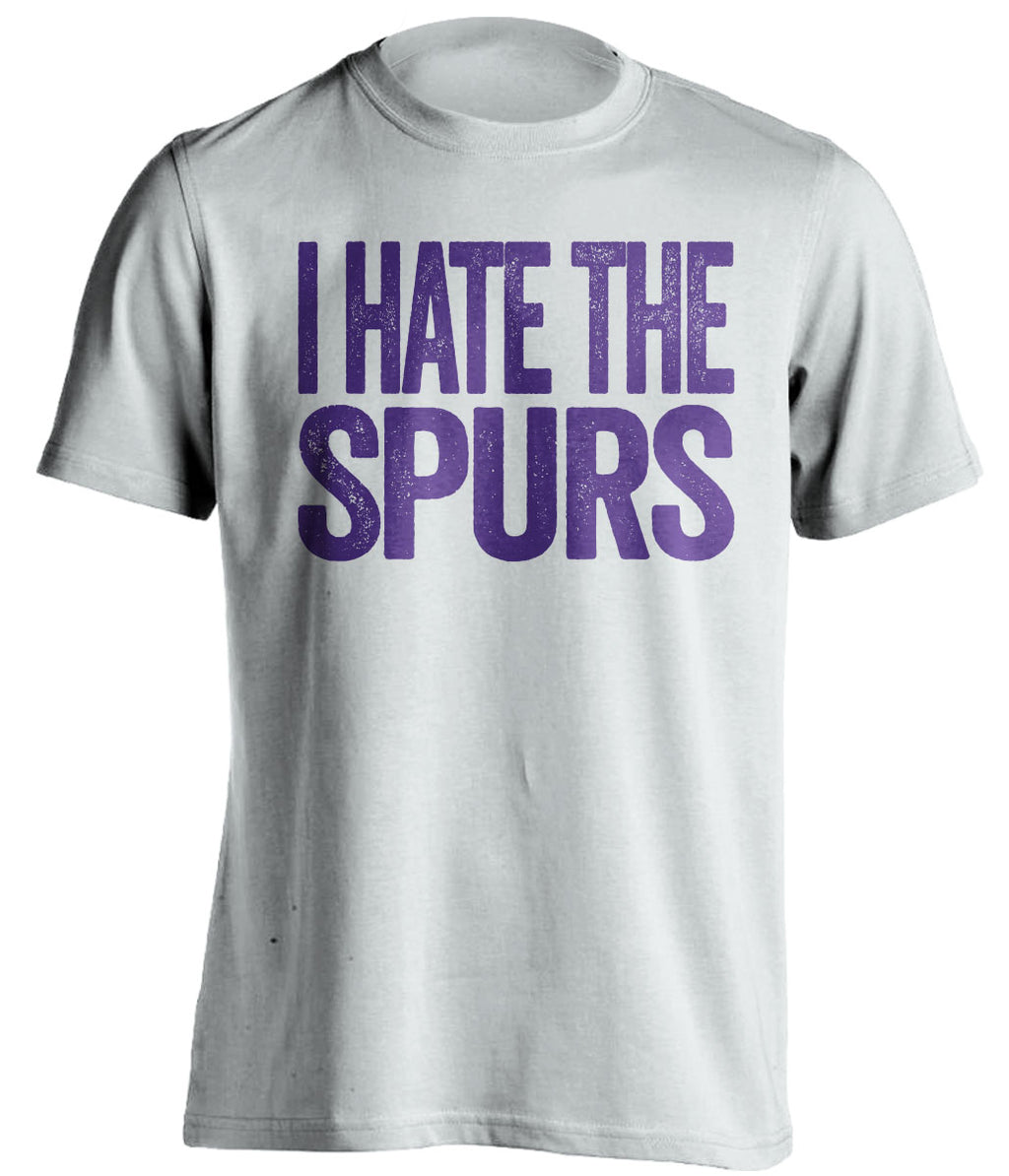 I Hate the Spurs white statement shirt for Phoenix Suns fans gameday haters tee by Beef Shirts