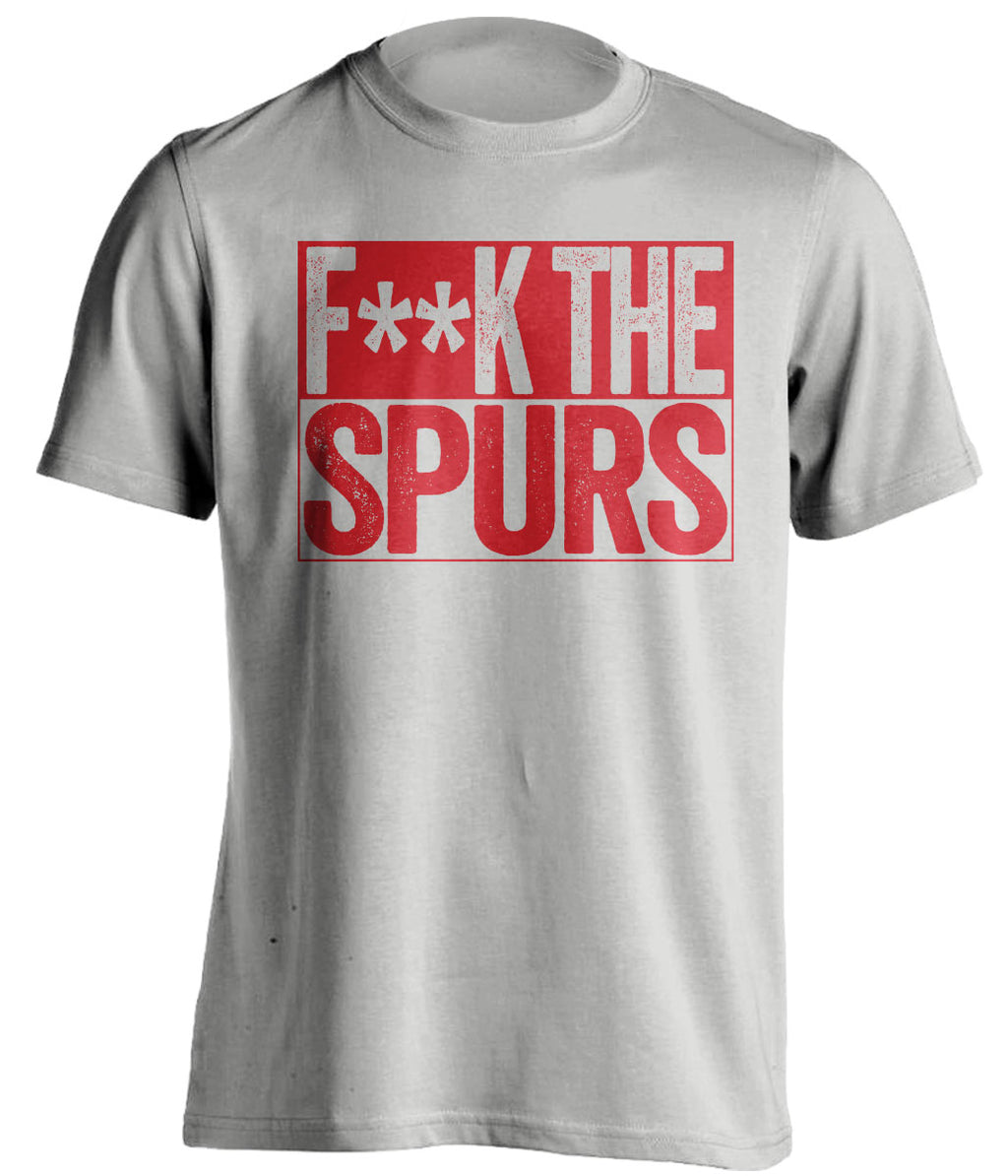 Fuck the Spurs Censored Grey Box Logo Shirt for Houston Rockets Fans by Beef Shirts