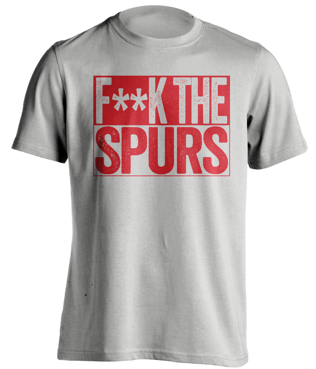 Fuck the Spurs Censored Grey Box Logo Shirt for Houston Rockets Fans by Beef Shirts