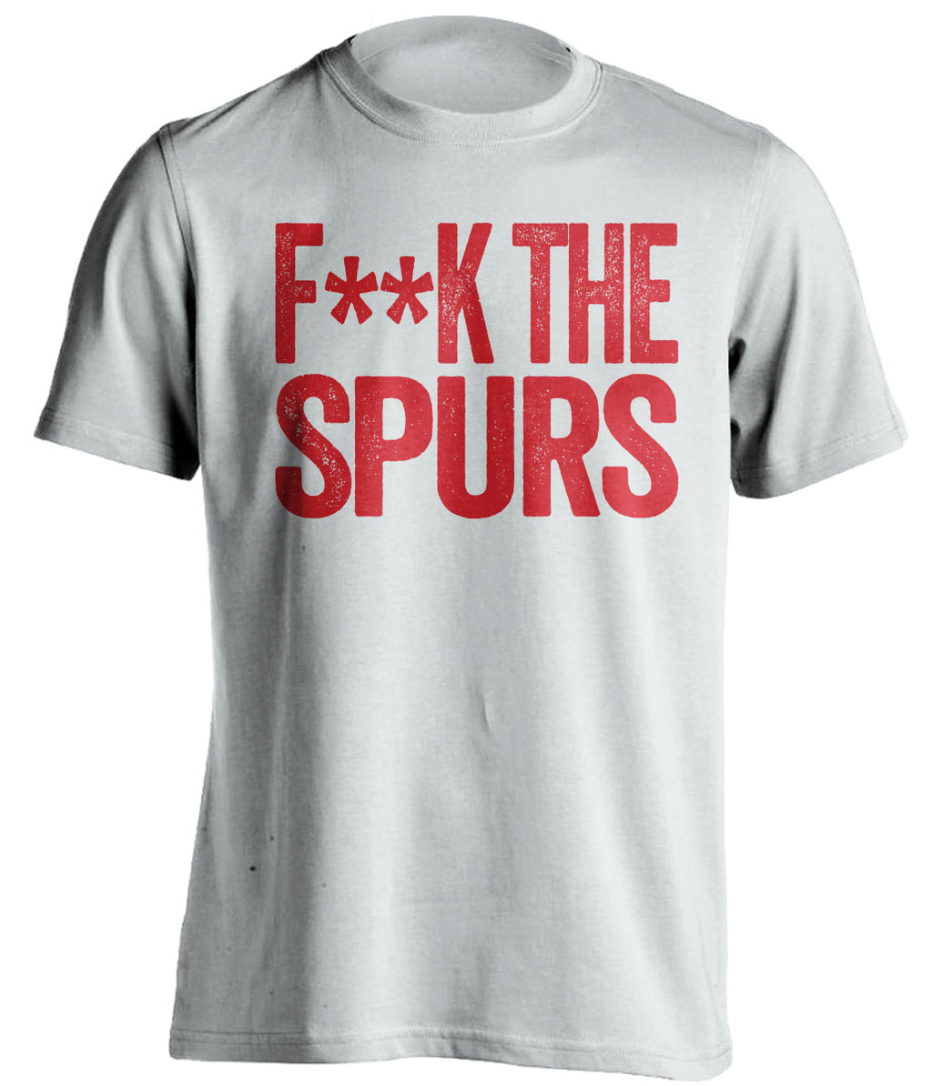 Fuck the Spurs Censored White Statement Tee for Houston Rockets Fans by Beef Shirts