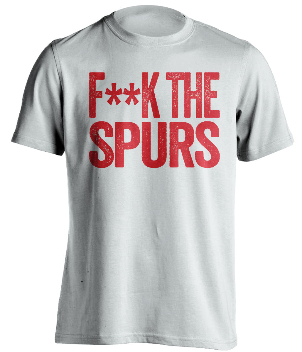 Fuck the Spurs Censored White Statement Tee for Houston Rockets Fans by Beef Shirts