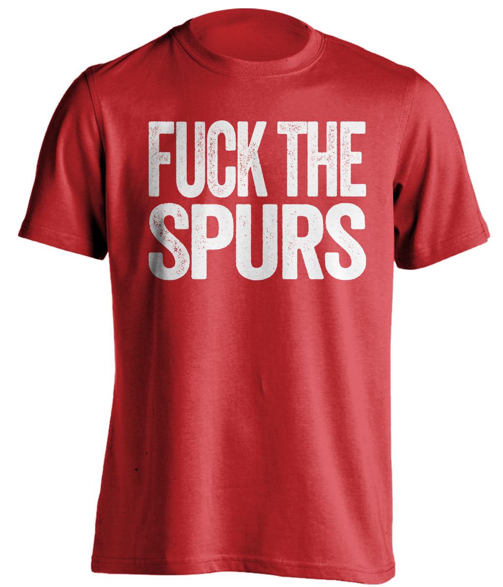 Fuck the Spurs Uncensored Red Statement Tee for Houston Rockets Fans by Beef Shirts