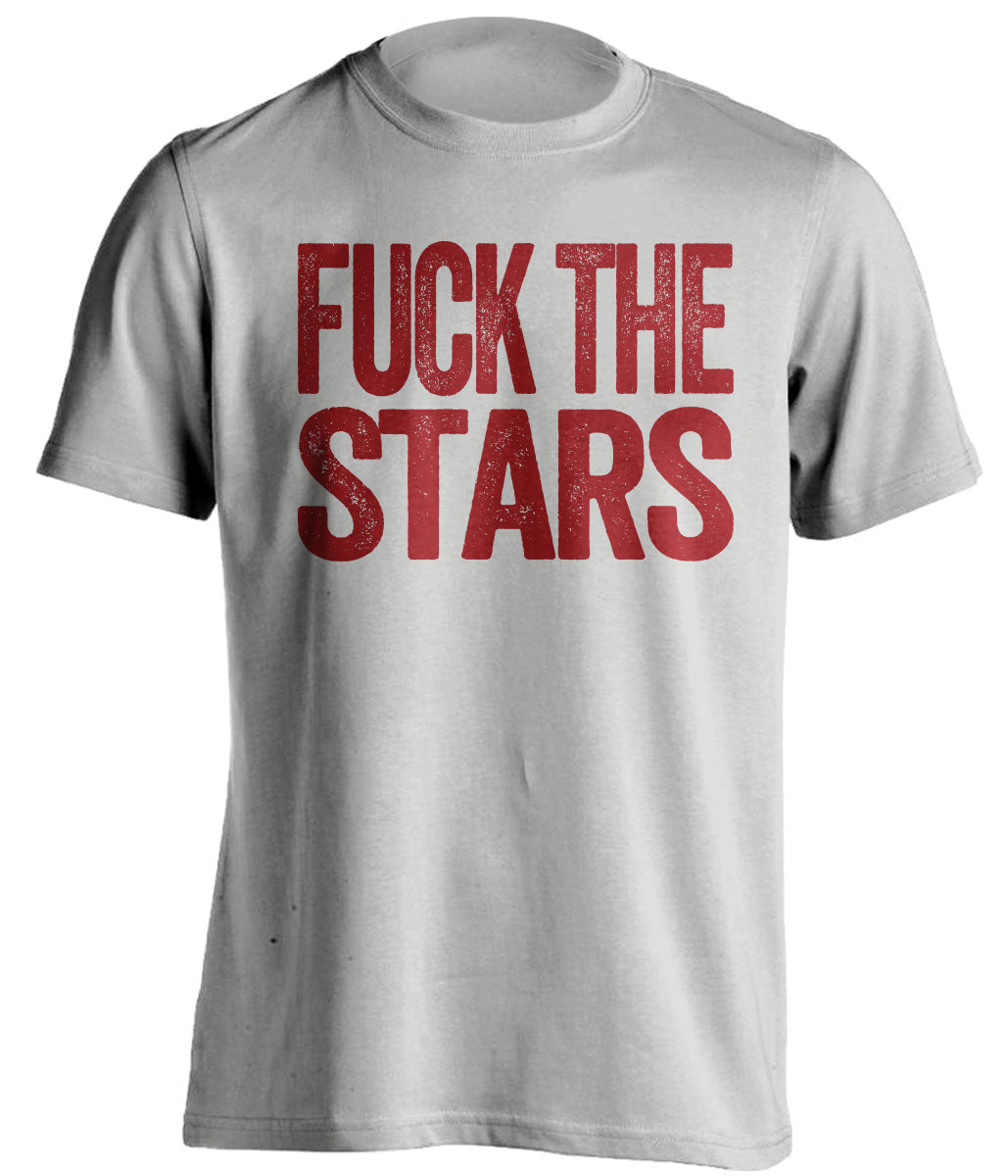 Fuck the Stars Uncensored grey Statement Tee for Colorado Avalanche Fans by Beef Shirts