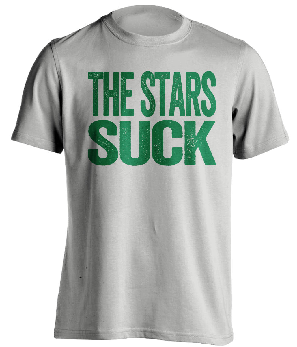 The Stars Suck grey statement shirt for Minnesota Wild Fans haters gameday tee by Beef Shirts