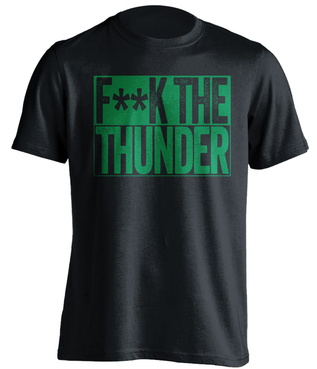 Fuck the Thunder Censored Black Box Logo Shirt for Minnesota Timberwolves Fans by Beef Shirts